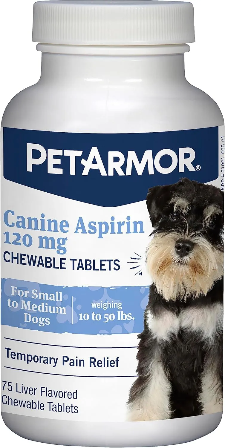 PetArmor Aspirin Pain Relief Tablets for Dogs (Acetylsalicylic Acid, Liver Flavored)