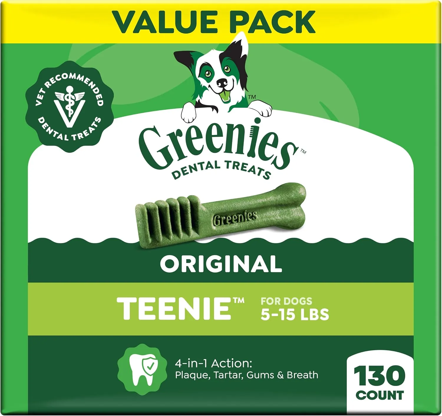 Greenies Teenie Dental Treats for Dogs – Toy Breed Size (5–15 lbs)