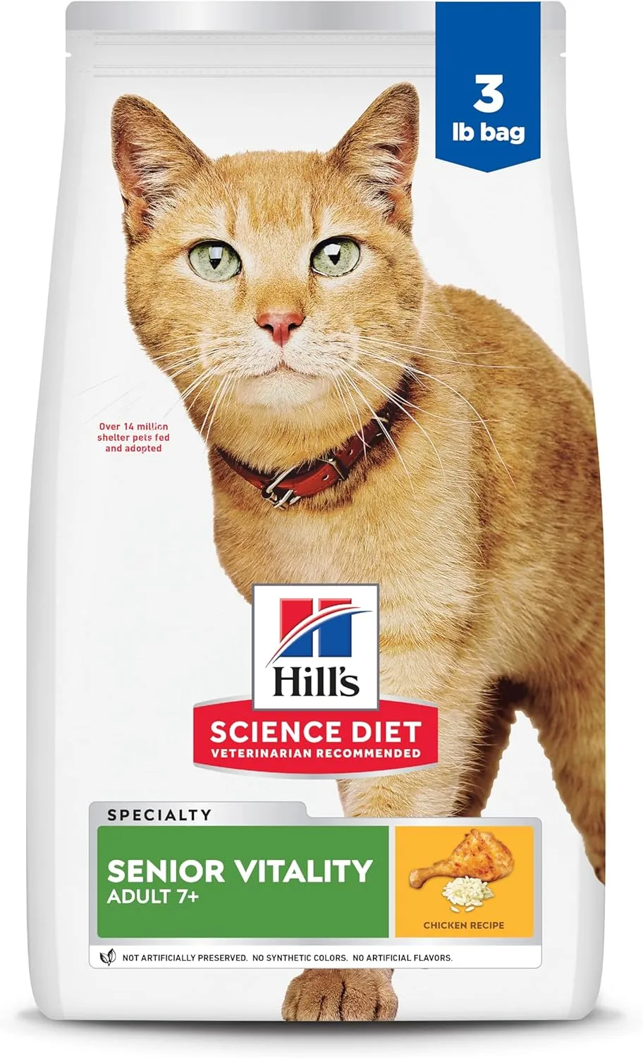 Hill's Science Diet Adult 7+ Youthful Vitality Dry Cat Food – Chicken & Rice Recipe