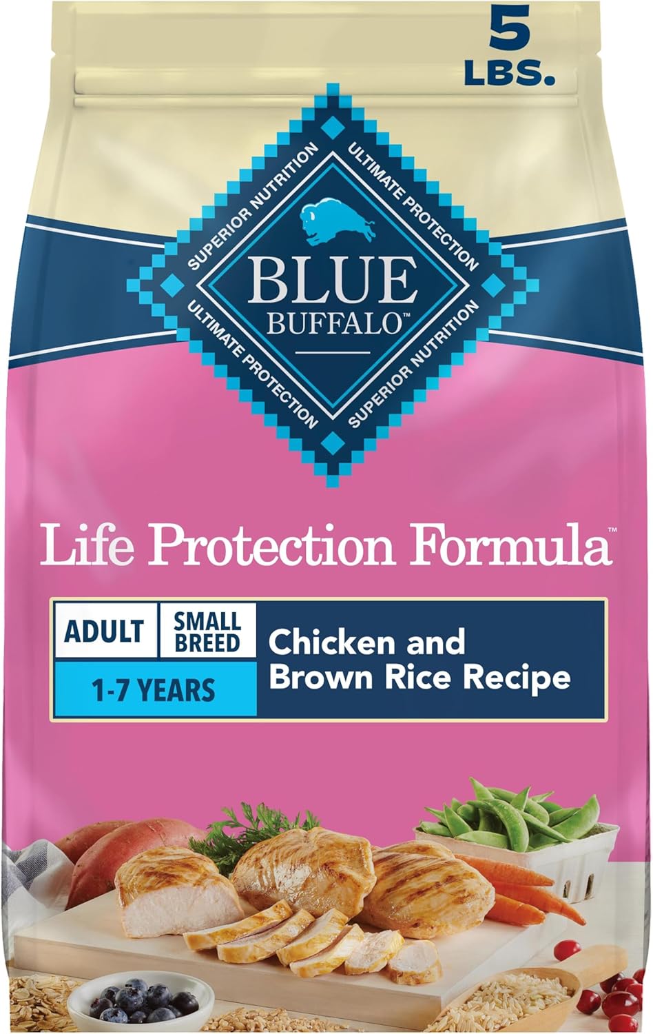 Blue Buffalo Life Protection Formula Adult Dry Dog Food – Chicken & Brown Rice with LifeSource Bits
