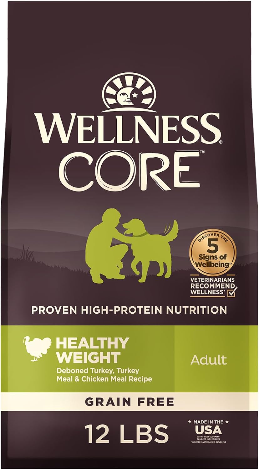 Wellness CORE Reduced Fat Grain-Free Dry Dog Food – Turkey & Chicken Weight Management Recipe