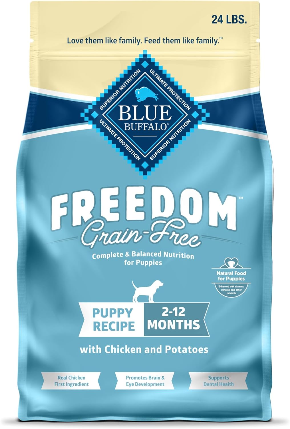 Blue Buffalo Freedom Grain-Free Puppy Dry Dog Food – DHA Chicken & Potato Recipe