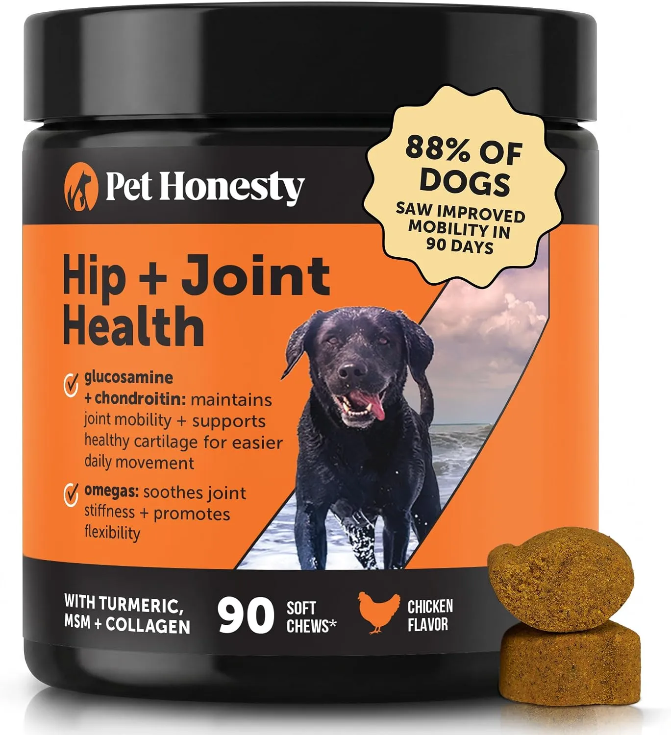 PetHonesty Hip & Joint Health Max Strength Soft Chews for Dogs