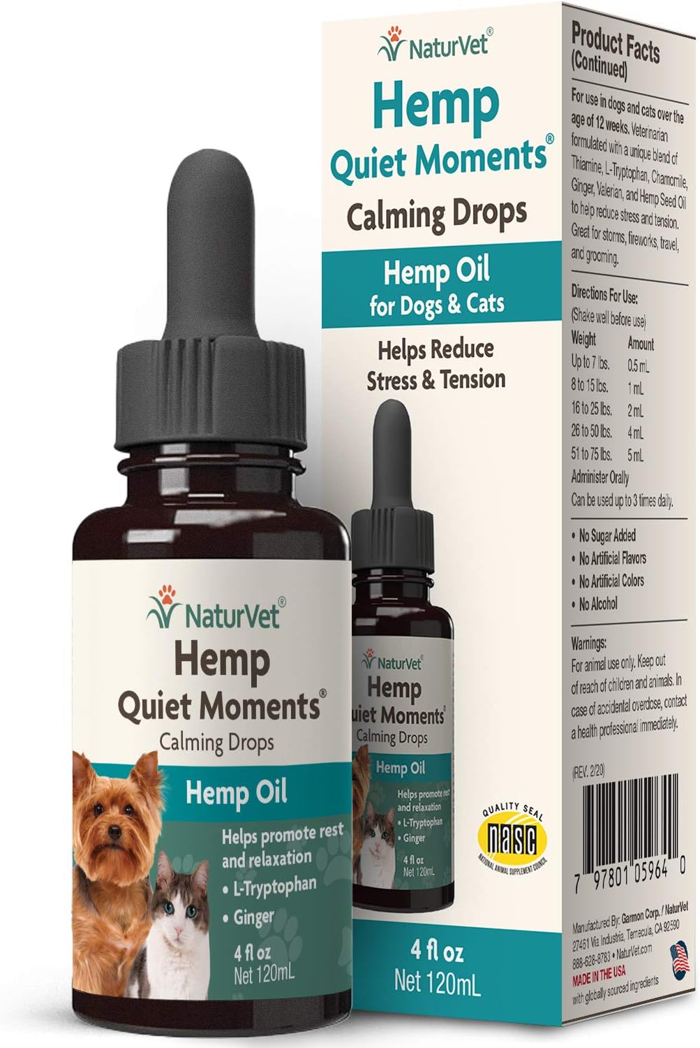 NaturVet Hemp Calming Aid (Family Pack)