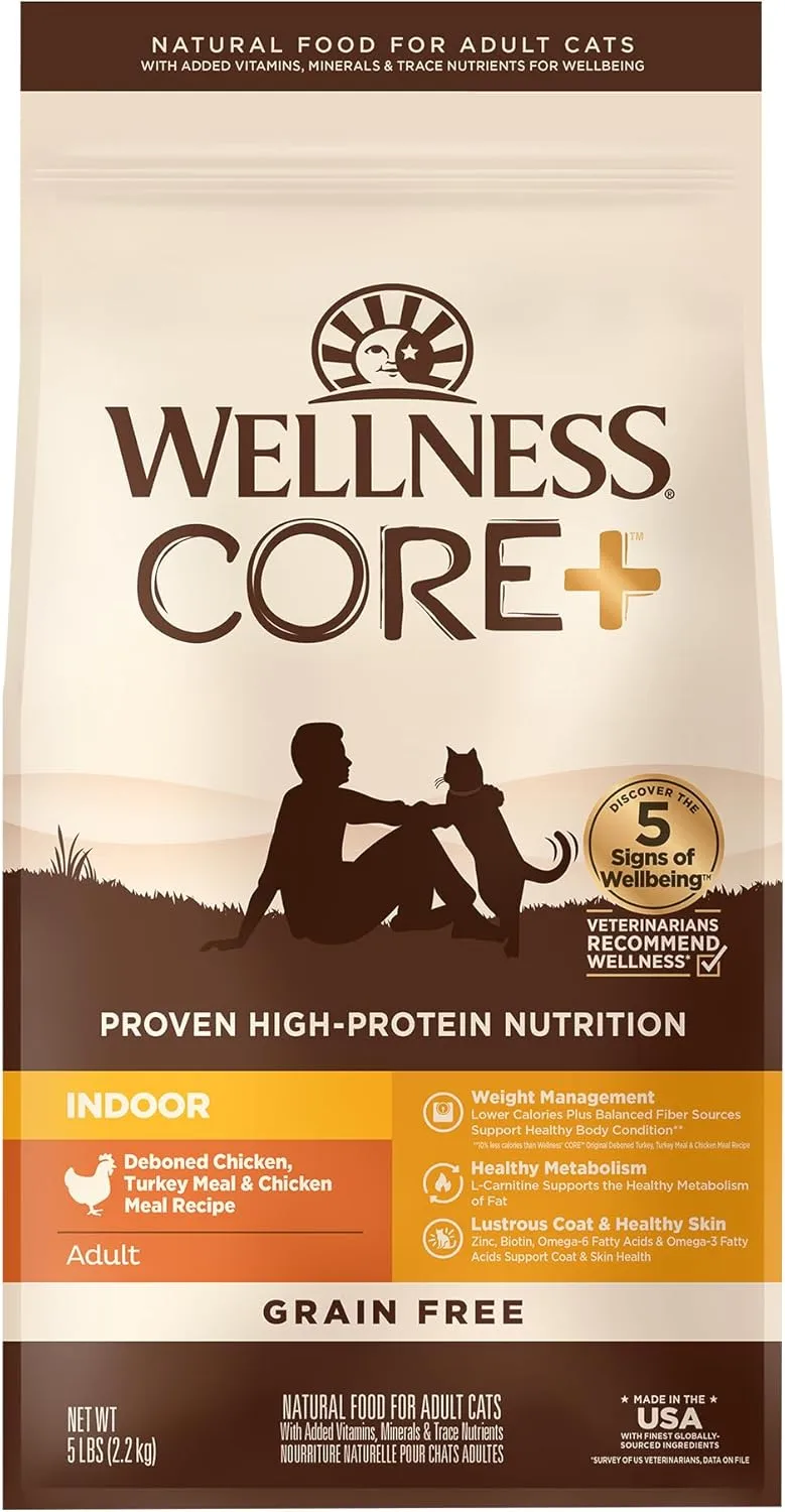 Wellness CORE Grain-Free Indoor Dry Cat Food – Chicken & Turkey Recipe