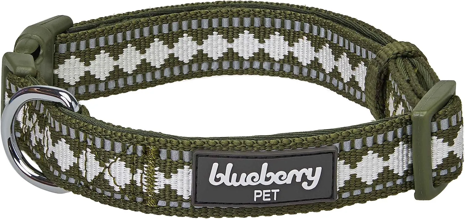 Blueberry Pet Essentials Classic Solid Color Adjustable Nylon Dog Collar