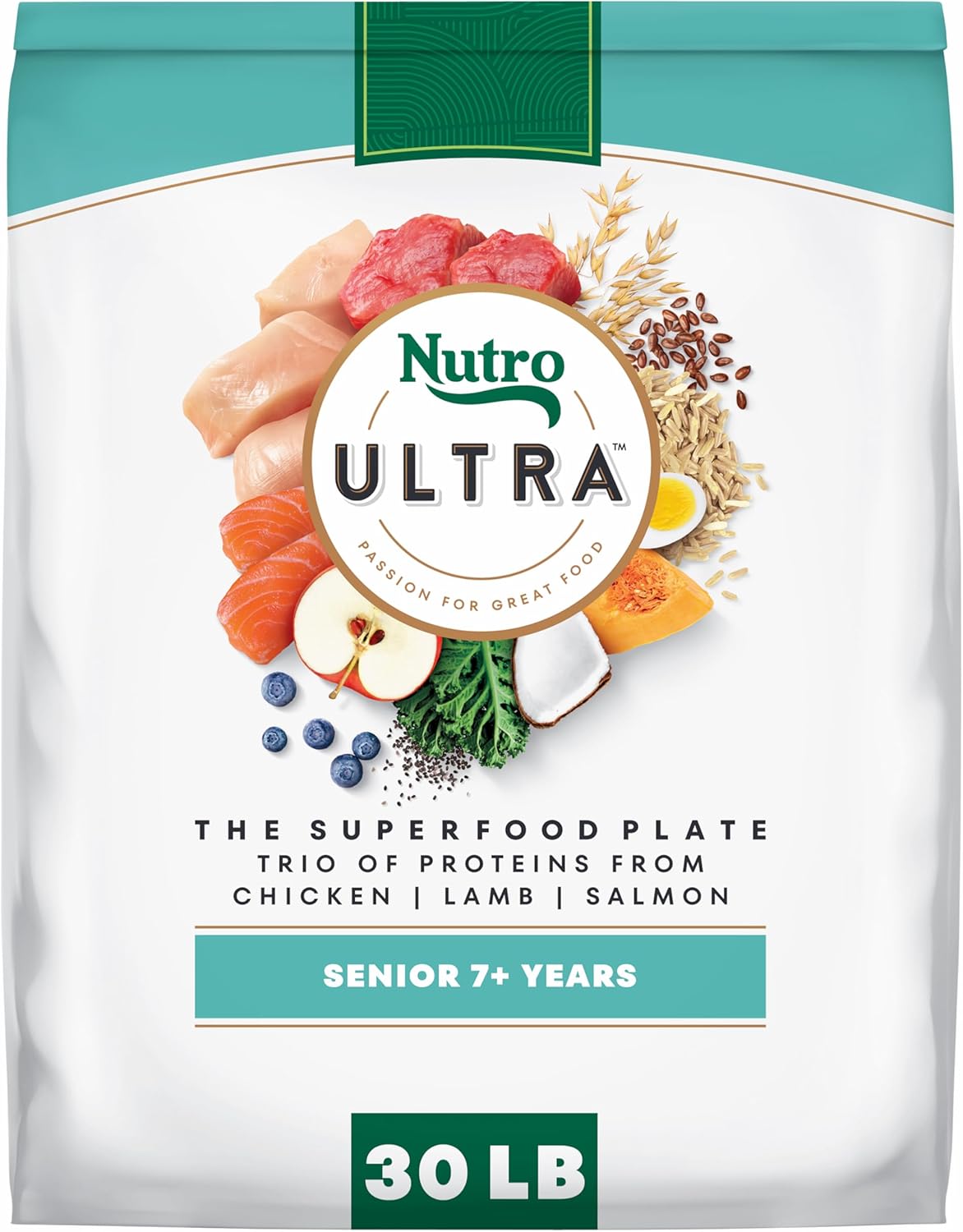 Nutro Ultra Grain-Free Senior Dry Dog Food – Trio of Proteins: Chicken, Lamb & Salmon
