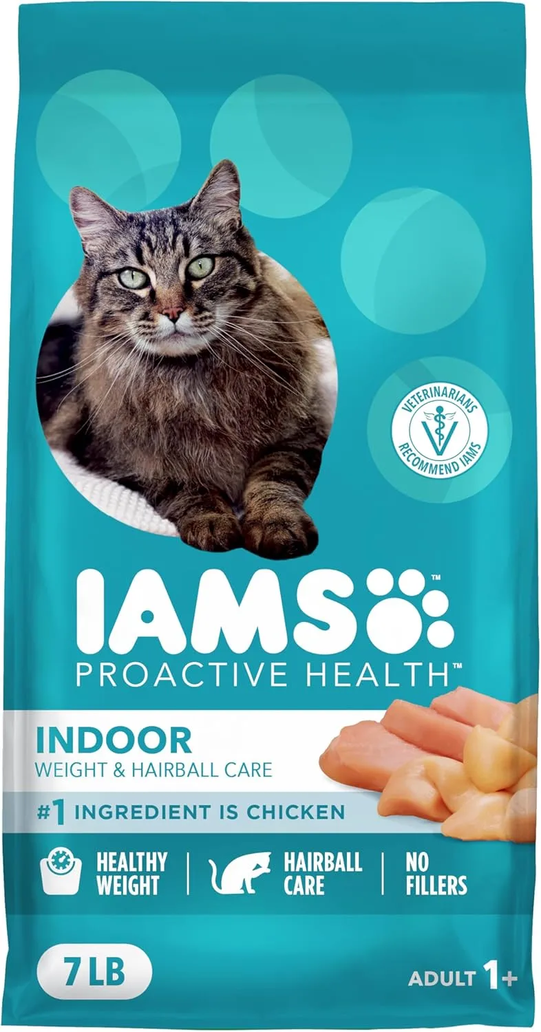 IAMS ProActive Health Indoor Weight & Hairball Care Dry Cat Food – Chicken & Turkey Recipe