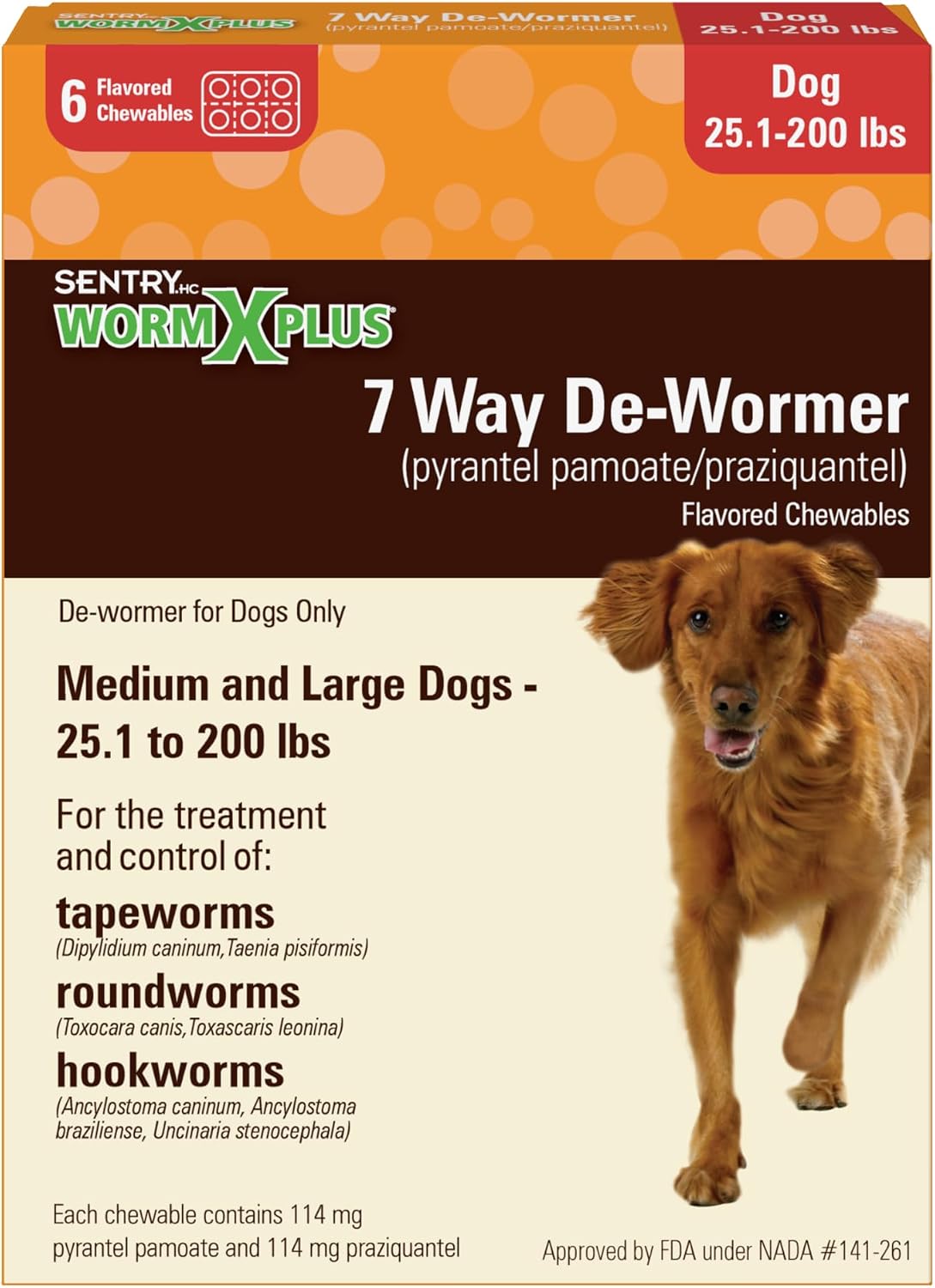 Sentry HC WormX Plus Dewormer for Large Breed Dogs