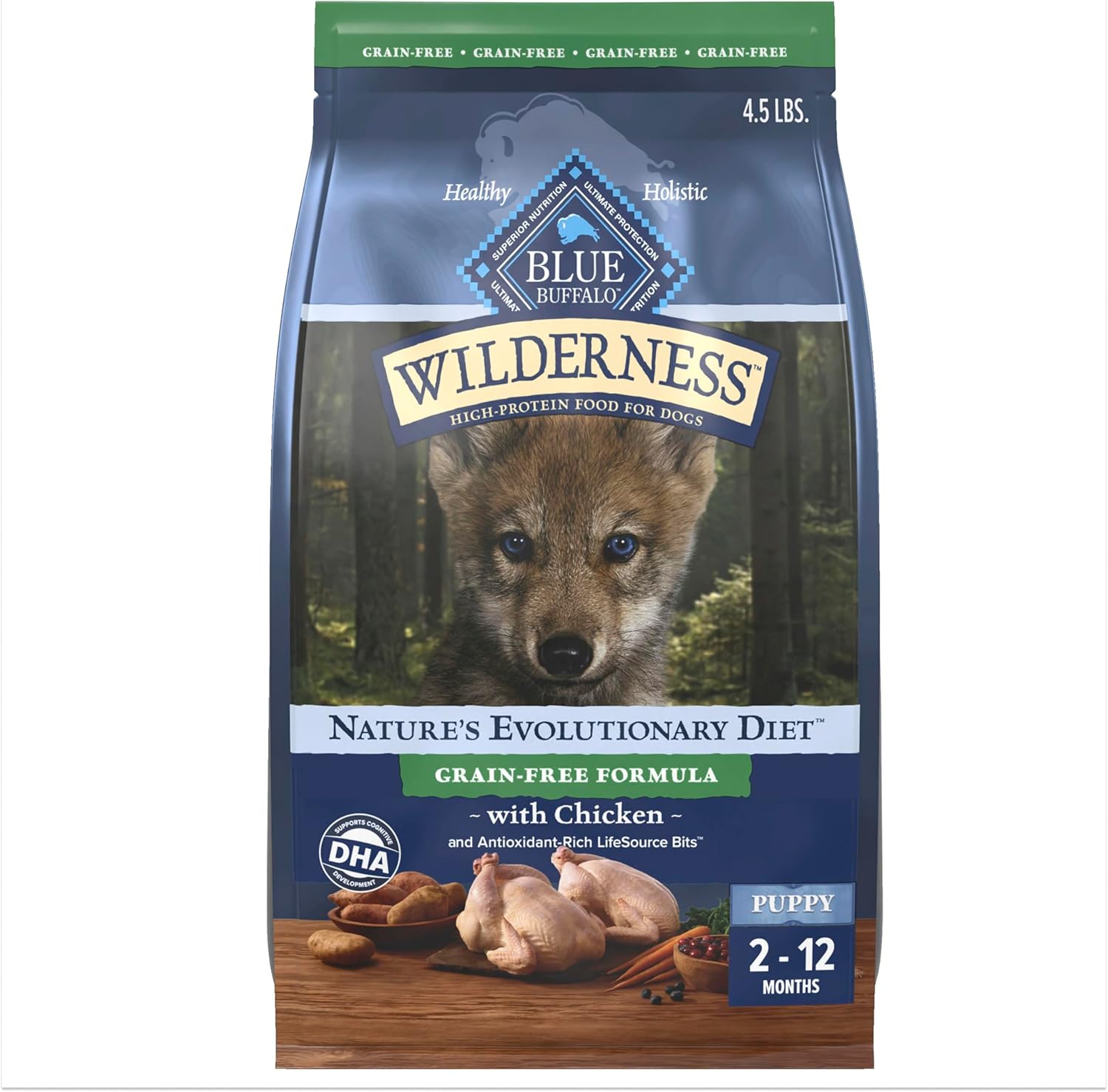 Blue Buffalo Wilderness Grain-Free Adult Dry Dog Food – High-Protein Chicken Recipe
