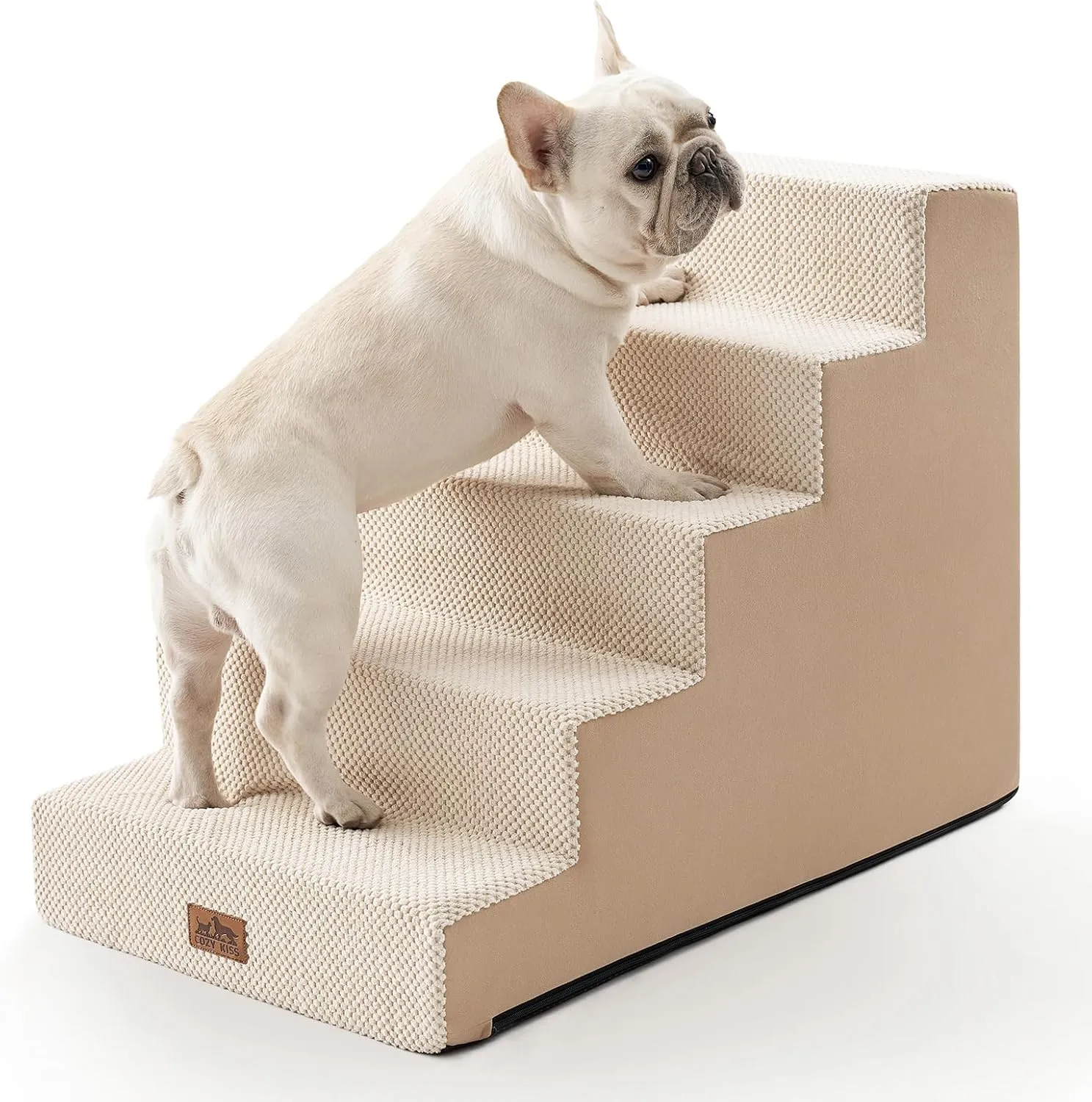 Frisco Deluxe Foldable Wooden Carpeted Cat & Dog Stairs