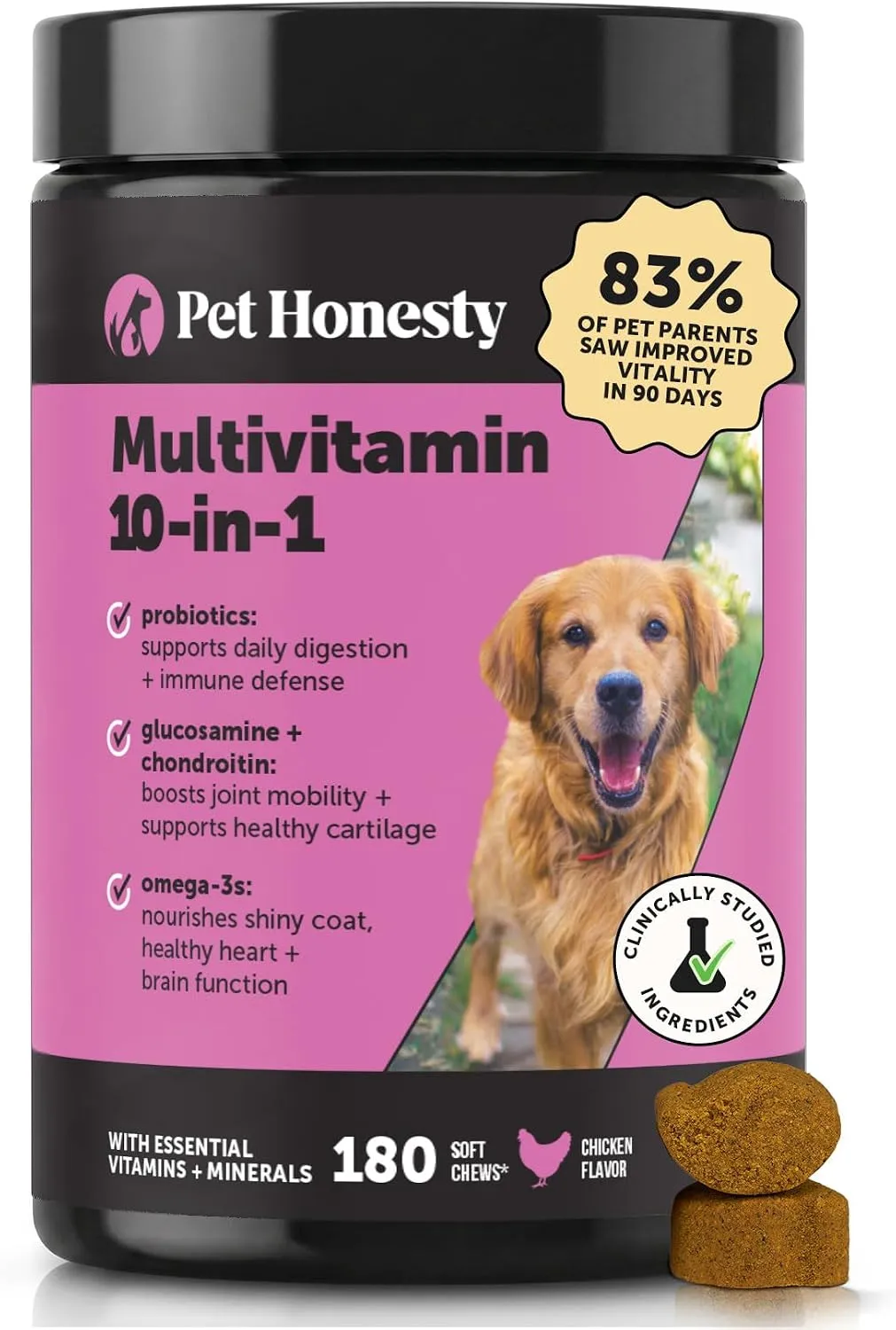 PetHonesty 10-for-1 Multivitamin Soft Chews for Dogs