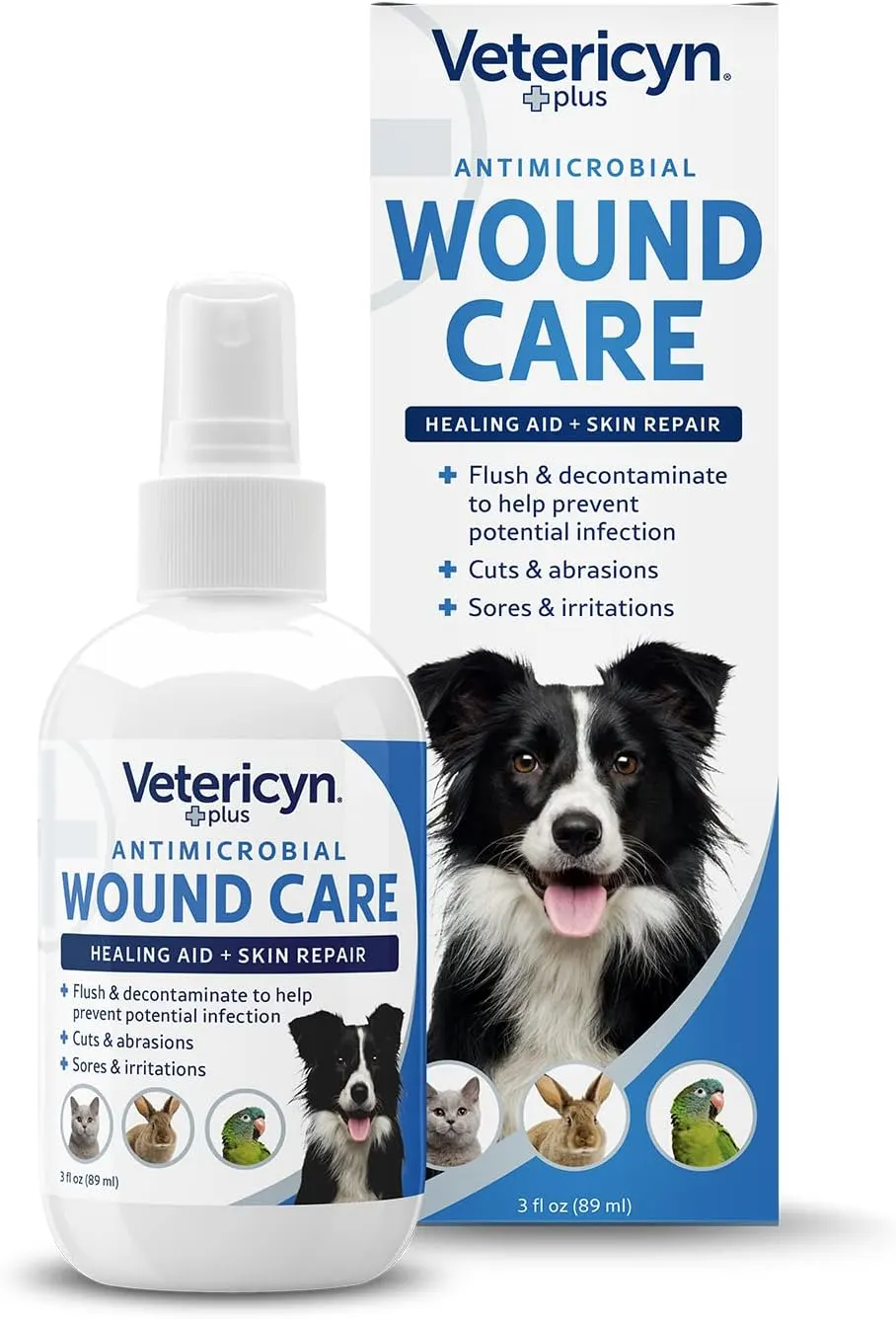 Vetericyn Plus Antimicrobial Wound & Skin Care Spray for Dogs, Cats & All Animals